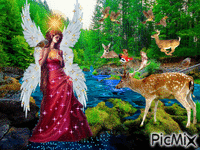 Guardian Angel takes care of the animals анимиран GIF