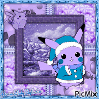 ♥♠♥Purple & Blue Santa Pikachu♥♠♥ - GIF animé gratuit