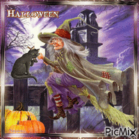 Sorcière d'HALLOWEEN. - Free animated GIF