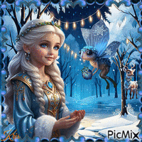 Fantaisie de fée d'hiver - GIF animasi gratis