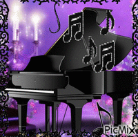 Piano Noir GIF animé