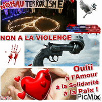 NON A LA VIOLENCE - Бесплатный анимированный гифка