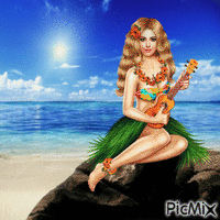 Hula girl (my 2,570th PicMix) animovaný GIF
