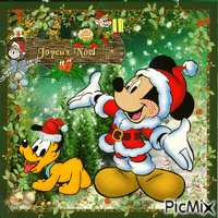Joyeux Noël avec Mickey - GIF animé gratuit