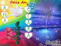 aniversário Ana Clara - GIF animado grátis