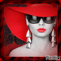 Femme au chapeau rouge.