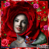 HD femme rose rouge 动画 GIF