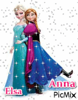 Elsa et Anna - Бесплатный анимированный гифка