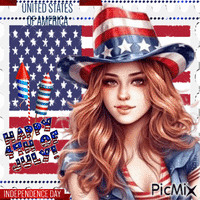 Happy 4th July America 11 - GIF animé gratuit