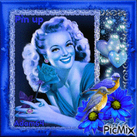 Pin up portrait in blue