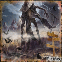 Halloween scarecrow GIF animé