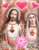 Jesús y María brillando - Besplatni animirani GIF