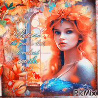 Autumn woman red hair - Gratis animeret GIF