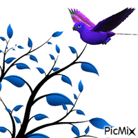 L'oiseau Coincé dans l'arbre - 免费动画 GIF
