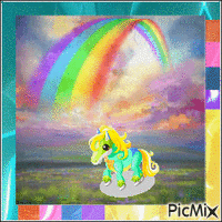 Rainbow pony GIF animata