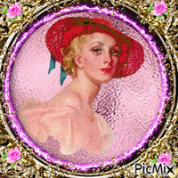 LADY IN THE RED HAT - Zdarma animovaný GIF