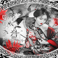 Oriental woman animoitu GIF