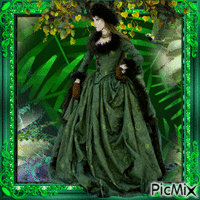 lady in green animasyonlu GIF