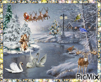 Cristmas at the country side animowany gif