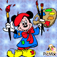 Mickey Peintre - Besplatni animirani GIF