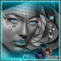 portrait douceur bleue Animated GIF