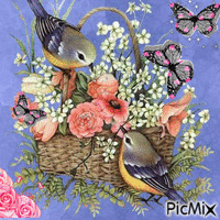 panier floral - Free animated GIF