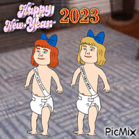 New Year babies 2023 (my 2,815th PicMix) - GIF animé gratuit