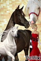 la femme et cet chevaux - bezmaksas png