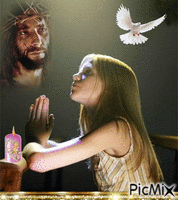 girl pray - Gratis animeret GIF