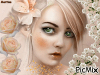 La jeune fille aux yeux verts - Безплатен анимиран GIF