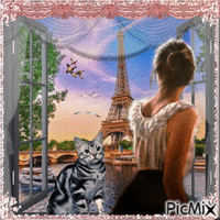 Blick auf den Eiffelturm - GIF animado grátis