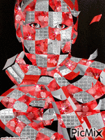 Femme en Rouge et gris animált GIF