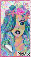 Face Mermaid Girl - GIF animado gratis