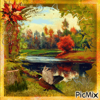 Осенний пейзаж animovaný GIF