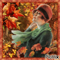 Art Deco Woman im Herbst