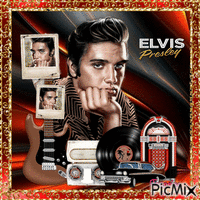 Mon idole Elvis Presley 💙🤍💙 GIF animasi