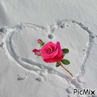 Καρδιά στο χιόνι GIF animado
