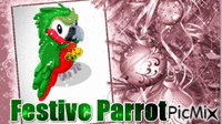 Festive Parrot - GIF เคลื่อนไหวฟรี