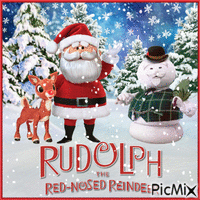 rudolph the red nosed reindeer анимированный гифка