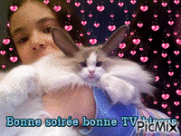 Bonne soirée bonne TV bisous - Бесплатный анимированный гифка
