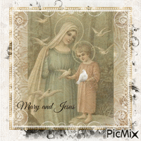 Mary and Jesus - GIF animé gratuit