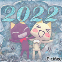 new 2022 year toro and kuro - GIF animé gratuit