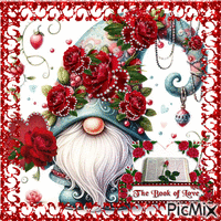 rose and gnome анимированный гифка