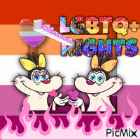 lesbian cats - GIF animé gratuit