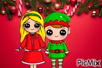 Christmas Boy and Girl - Gratis animeret GIF