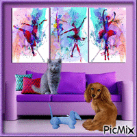Watercolor Triptych Dancers