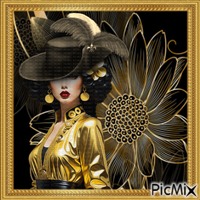 L'élégance dorée et noire. - Free animated GIF
