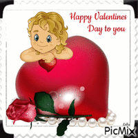 14. February. Happy Valentines day. animeret GIF