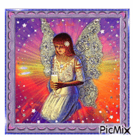Angel with light Gif Animado