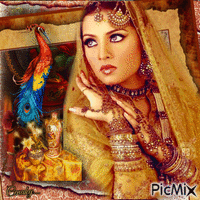 Portrait d'une beauté indienne - Безплатен анимиран GIF